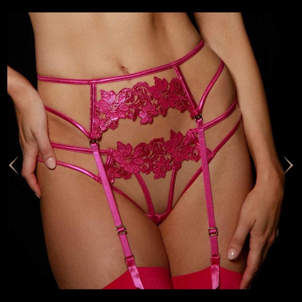 ISO Honey Birdette Amelie Pink Garter Size medium